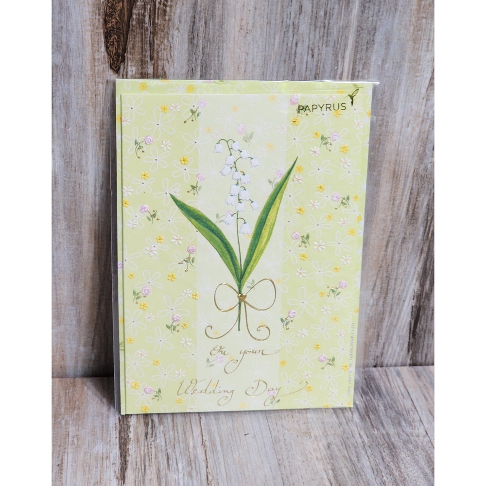 Papyrus RARE Turnowsky Embossed Floral Wedding Card Foiled Gold Trimmed